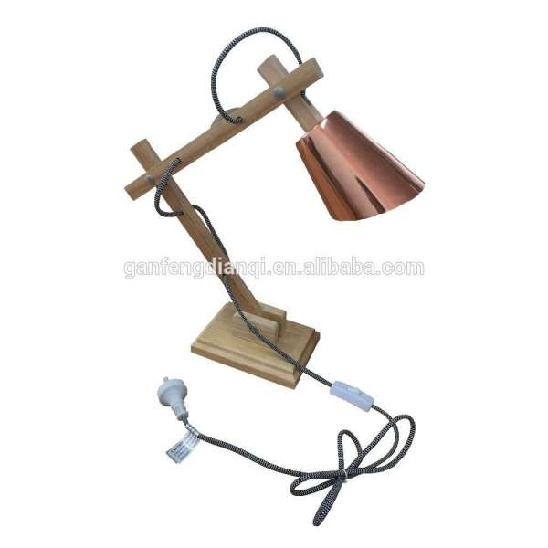 GF-STL001 wooden adjustable height vintage bedroom reading table light natural wood foldable arm table light